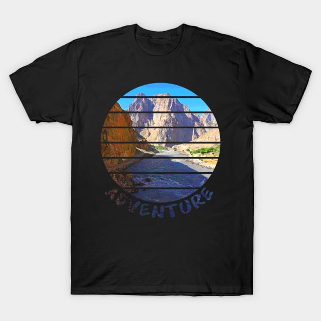 Adventure is Calling I have to go walking outside in nature and enjoy the hike in the beautiful surrounding between rivers, trees, rocks, wildlife and green fields. Hiking is a pure gem of joy.   T-Shirt by Olloway